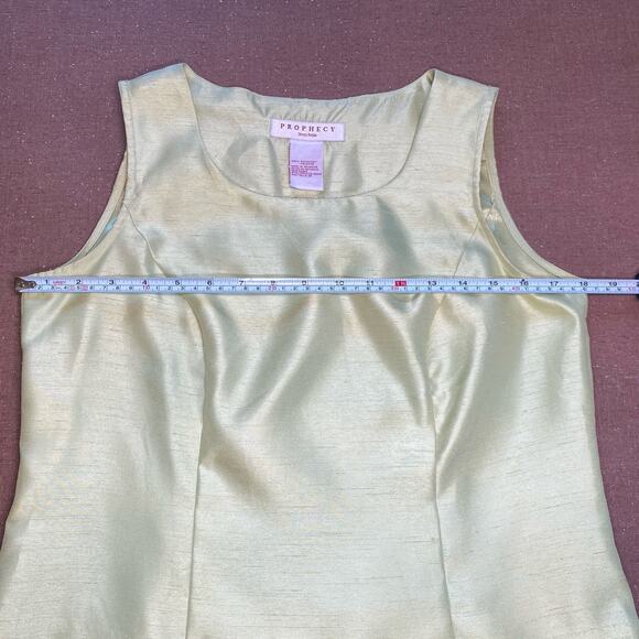 Prophecy by Sag Harbor Y2K Lime Green shiny cropped tank size 8 Petite - Picture 6 of 10